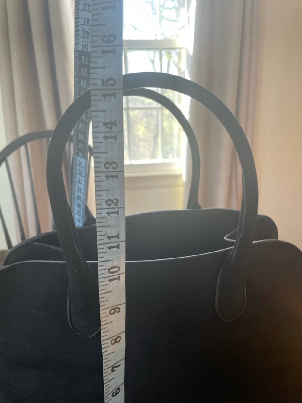 The Row Margaux Black Suede Satchel with Gold Hardware New - Picture 14 of 16